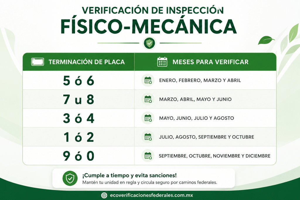 Calendario Verificaciones Físico-Mecánicas
